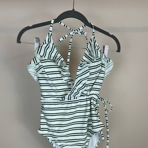 Striped One Piece Bathing Suit
